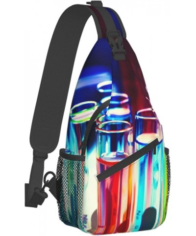 Sling Backpack,Travel Hiking Daypack Christmas Gnomes Print Rope Crossbody Shoulder Bag Chemistry Test Tube One Size $15.34 C...