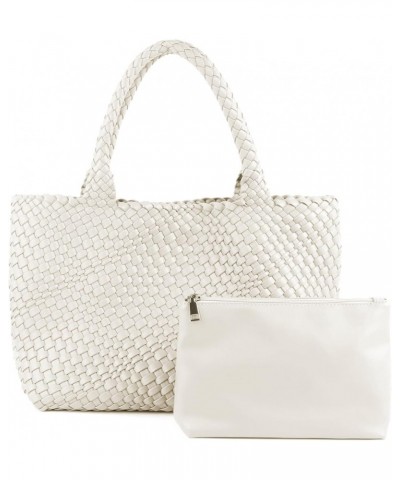 Woven Bag for Women,Woven Tote Bag for Women Large Top-handle Travel Handbag White 7 $26.40 Totes