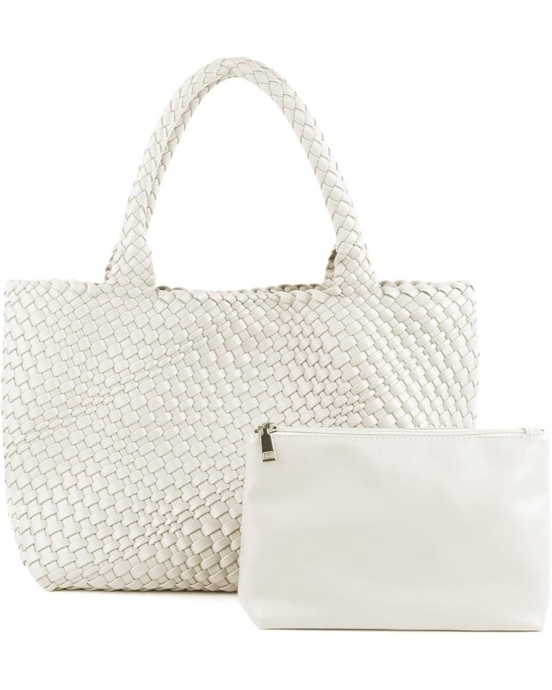 Woven Bag for Women,Woven Tote Bag for Women Large Top-handle Travel Handbag White 7 $26.40 Totes