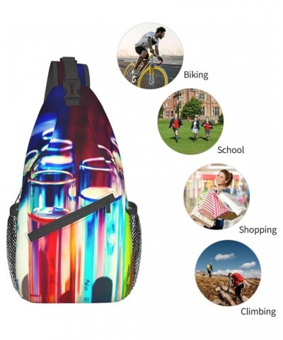 Sling Backpack,Travel Hiking Daypack Christmas Gnomes Print Rope Crossbody Shoulder Bag Chemistry Test Tube One Size $15.34 C...