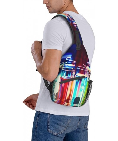 Sling Backpack,Travel Hiking Daypack Christmas Gnomes Print Rope Crossbody Shoulder Bag Chemistry Test Tube One Size $15.34 C...