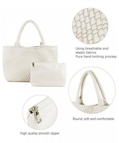 Woven Bag for Women,Woven Tote Bag for Women Large Top-handle Travel Handbag White 7 $26.40 Totes