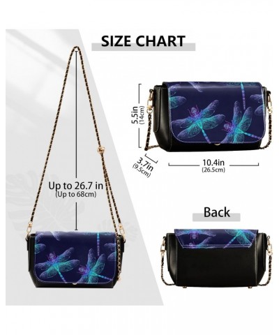 Dragonfly Purple Crossbody Bags for Women Leather Purse Shoulder Bag Handbag for Gifts Daily Work $17.60 Shoulder Bags