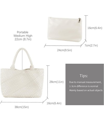 Woven Bag for Women,Woven Tote Bag for Women Large Top-handle Travel Handbag White 7 $26.40 Totes