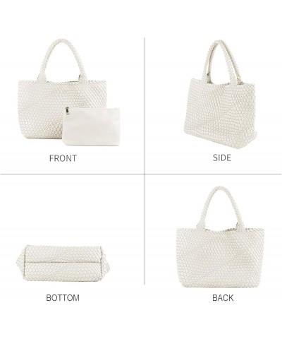 Woven Bag for Women,Woven Tote Bag for Women Large Top-handle Travel Handbag White 7 $26.40 Totes