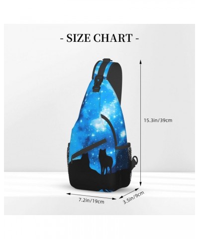 Cross chest bag diagonally Wolfs pattern Suitable For Men And Women outdoor hiking Daily travel Long and short trips $16.46 C...