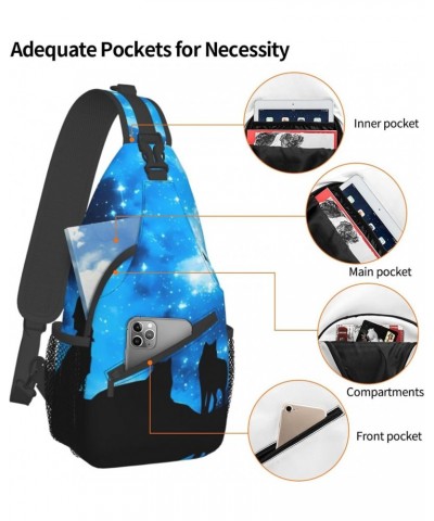 Cross chest bag diagonally Wolfs pattern Suitable For Men And Women outdoor hiking Daily travel Long and short trips $16.46 C...