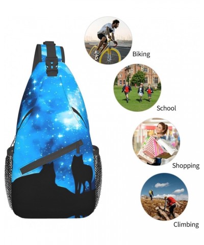 Cross chest bag diagonally Wolfs pattern Suitable For Men And Women outdoor hiking Daily travel Long and short trips $16.46 C...