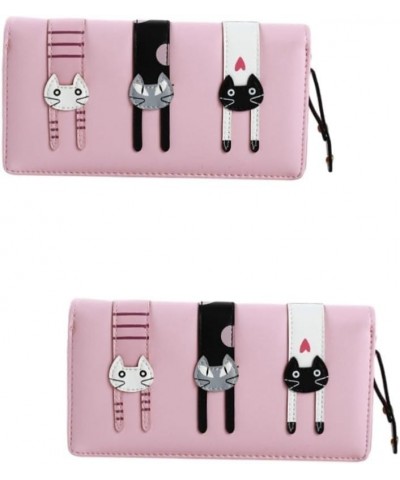 3pcs Long Women's Wallet Zip Around Purse Cat Wallet Leather Pocket Wallet Women Purse Cat Zip Wallet Kawaii Wallet Girl Purs...