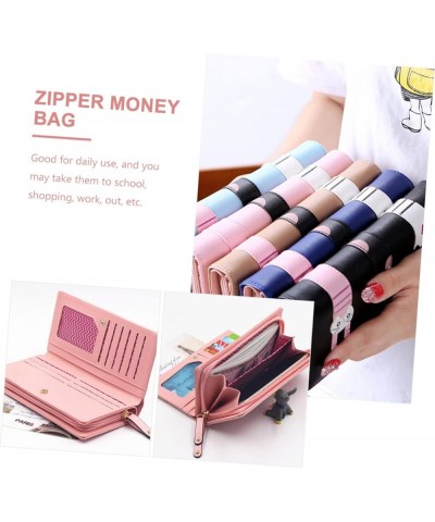 3pcs Long Women's Wallet Zip Around Purse Cat Wallet Leather Pocket Wallet Women Purse Cat Zip Wallet Kawaii Wallet Girl Purs...