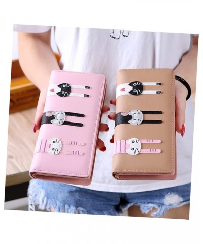 3pcs Long Women's Wallet Zip Around Purse Cat Wallet Leather Pocket Wallet Women Purse Cat Zip Wallet Kawaii Wallet Girl Purs...