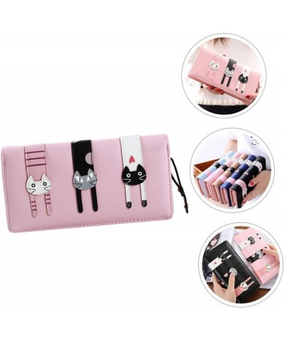 3pcs Long Women's Wallet Zip Around Purse Cat Wallet Leather Pocket Wallet Women Purse Cat Zip Wallet Kawaii Wallet Girl Purs...