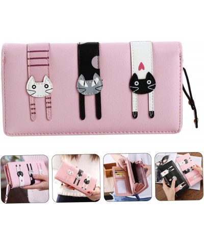 3pcs Long Women's Wallet Zip Around Purse Cat Wallet Leather Pocket Wallet Women Purse Cat Zip Wallet Kawaii Wallet Girl Purs...