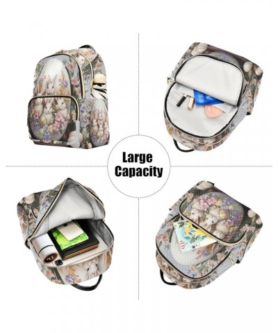 Mini Backpack Purse for Women, Easter Eggs Rabbit Families Travel Bag Casual Daypack Shoulder Bag Medium $12.80 Backpacks