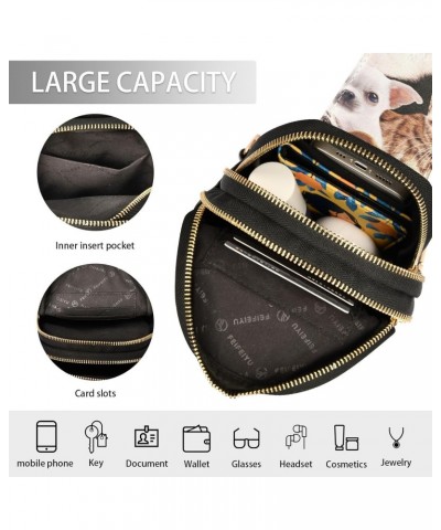 Small Crossbody Sling Bags for Women Various Dogs Cats Leather Crossbody Fanny Packs Purses Cute Chest Bag Daypack Crossbody ...