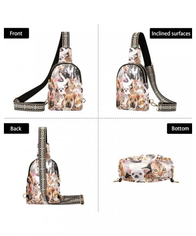 Small Crossbody Sling Bags for Women Various Dogs Cats Leather Crossbody Fanny Packs Purses Cute Chest Bag Daypack Crossbody ...