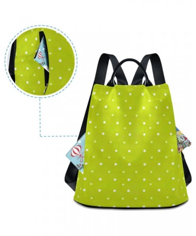 Dots Green Womens Backpack Purse Travel Backpack Anti Theft Shoulder Bag Satchel Bags for Ladies Women Travel Work $15.98 Bac...