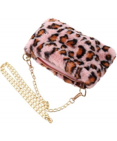 plush bag cross body tote mini wallet crossbody purse sling bags for women crossbody leopard crossbody Pink $8.56 Totes