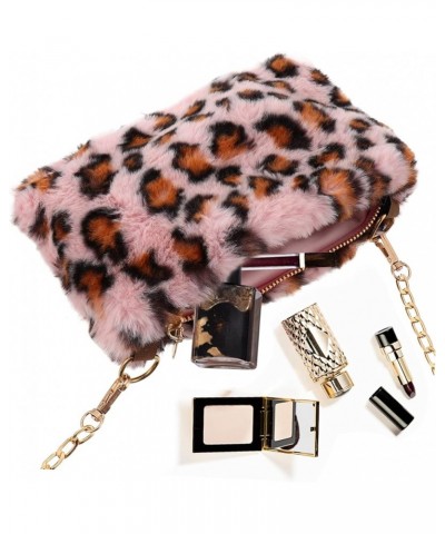 plush bag cross body tote mini wallet crossbody purse sling bags for women crossbody leopard crossbody Pink $8.56 Totes