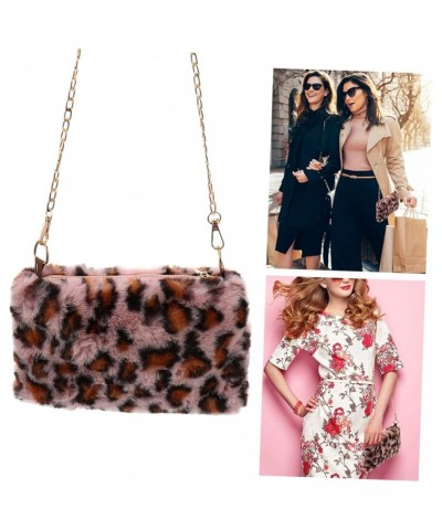 plush bag cross body tote mini wallet crossbody purse sling bags for women crossbody leopard crossbody Pink $8.56 Totes