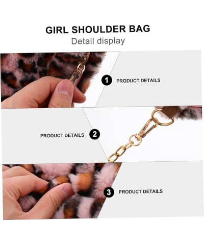 plush bag cross body tote mini wallet crossbody purse sling bags for women crossbody leopard crossbody Pink $8.56 Totes