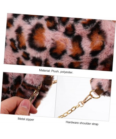 plush bag cross body tote mini wallet crossbody purse sling bags for women crossbody leopard crossbody Pink $8.56 Totes