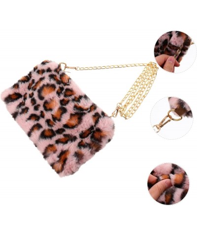 plush bag cross body tote mini wallet crossbody purse sling bags for women crossbody leopard crossbody Pink $8.56 Totes