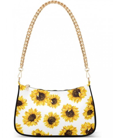 Clutch Shoulder Bags Tote Evening Purse Handbags for Women Hobo Bags Sunflower with Zipper Closure $19.19 Totes