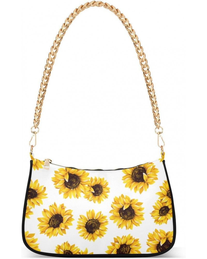 Clutch Shoulder Bags Tote Evening Purse Handbags for Women Hobo Bags Sunflower with Zipper Closure $19.19 Totes