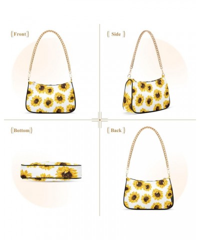 Clutch Shoulder Bags Tote Evening Purse Handbags for Women Hobo Bags Sunflower with Zipper Closure $19.19 Totes