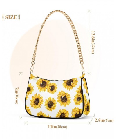 Clutch Shoulder Bags Tote Evening Purse Handbags for Women Hobo Bags Sunflower with Zipper Closure $19.19 Totes