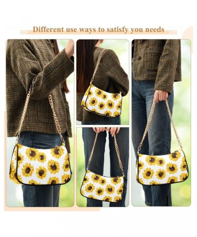 Clutch Shoulder Bags Tote Evening Purse Handbags for Women Hobo Bags Sunflower with Zipper Closure $19.19 Totes