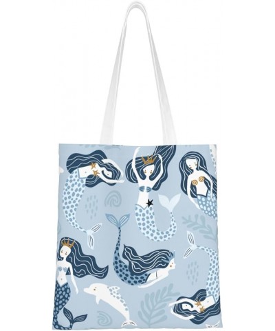 Mermaids Single Shoulder Fashion Canvas Tote Shopping Bags Handbags For Men And Women Mermaids3 $10.53 Totes