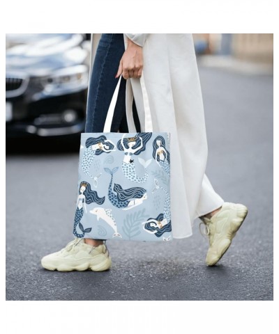 Mermaids Single Shoulder Fashion Canvas Tote Shopping Bags Handbags For Men And Women Mermaids3 $10.53 Totes