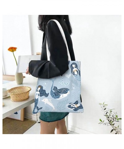 Mermaids Single Shoulder Fashion Canvas Tote Shopping Bags Handbags For Men And Women Mermaids3 $10.53 Totes