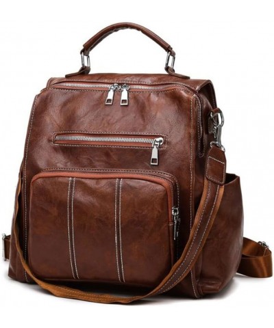 Backpacks Women's Bags Pu Ladies Backpacks Women's Handbags Casual Messenger Women's Backpacks (Color : Brown) Brown $33.94 B...