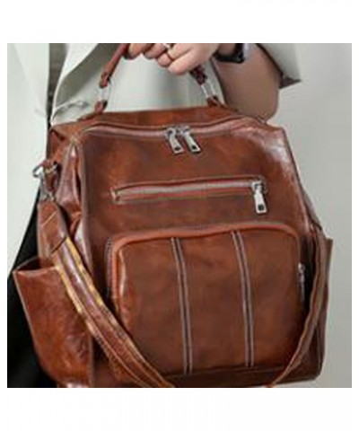 Backpacks Women's Bags Pu Ladies Backpacks Women's Handbags Casual Messenger Women's Backpacks (Color : Brown) Brown $33.94 B...