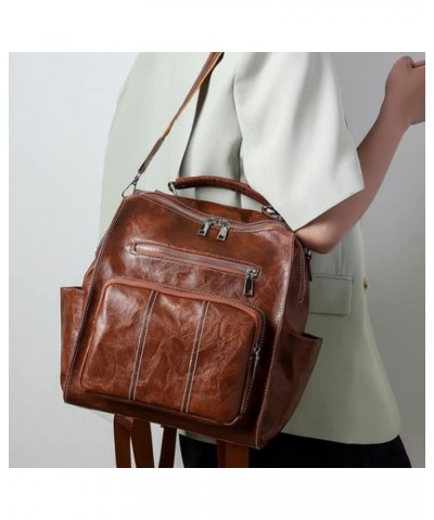 Backpacks Women's Bags Pu Ladies Backpacks Women's Handbags Casual Messenger Women's Backpacks (Color : Brown) Brown $33.94 B...