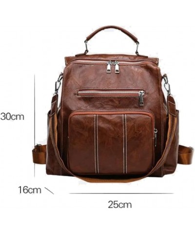 Backpacks Women's Bags Pu Ladies Backpacks Women's Handbags Casual Messenger Women's Backpacks (Color : Brown) Brown $33.94 B...