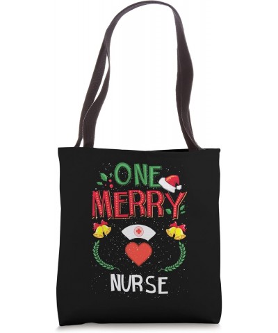 One Merry Nurse RN Nursing Hospital Ugly Christmas Sweater Tote Bag $10.56 Totes