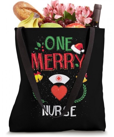 One Merry Nurse RN Nursing Hospital Ugly Christmas Sweater Tote Bag $10.56 Totes