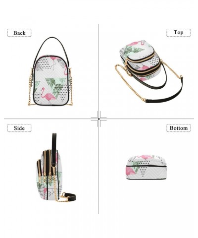 Joko lvery Palm Leaves Flamingos Cross Body Purse Crossbody Bags Shoulder Bag Chain Handbag for Women Work Gifts $11.43 Cross...