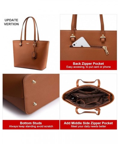 Purses and Handbags for Women Fashion Tote Bags Shoulder Bag Top Handle Satchel Bags 1 Pcs- Brown $18.45 Totes