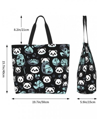 Black And White Panda Face Women'S Shoulder Shopping Bag, Suitable For Daily Travel Shopping, Handbag Items Storage $17.89 Sh...