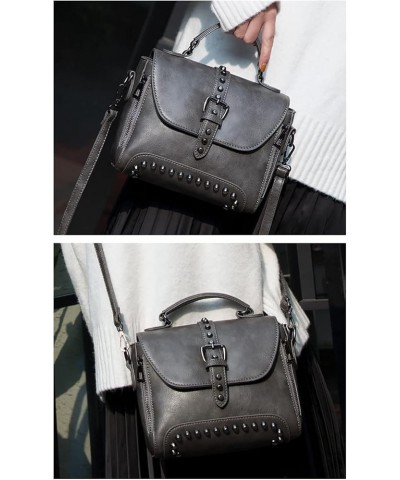 Women Tote Bag Rivet Small Handbag Punk Shoulder Bags Crossbody Bags Purse Gray $20.67 Totes