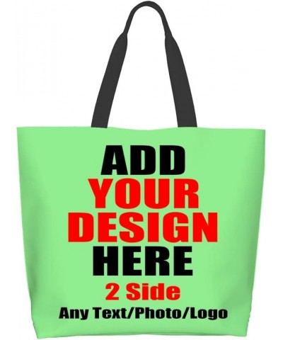 Custom Tote Bag Design Your Own Handbag Shopping Bag Add Photo Text Logo Shoulder Bag Top Handle Satchel Handbag Reusable Lig...