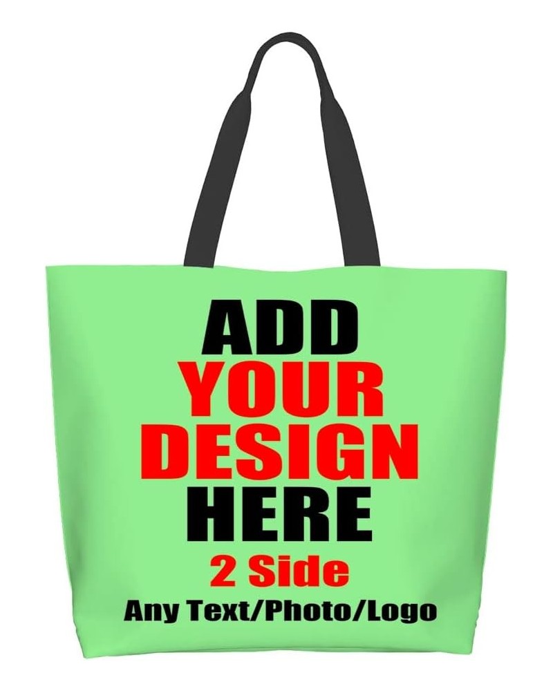 Custom Tote Bag Design Your Own Handbag Shopping Bag Add Photo Text Logo Shoulder Bag Top Handle Satchel Handbag Reusable Lig...