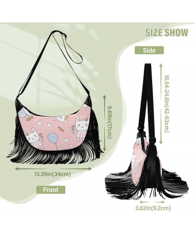 Women Fringe Tassel Cross Body Bag Yellow Sloth Grey Leisure Shoulder Bag Color216 $12.69 Crossbody Bags