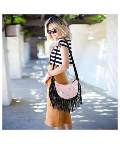 Women Fringe Tassel Cross Body Bag Yellow Sloth Grey Leisure Shoulder Bag Color216 $12.69 Crossbody Bags