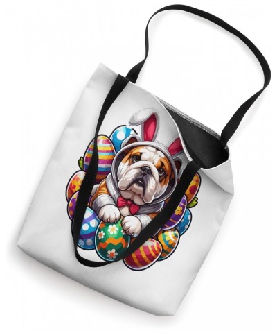 English Bulldog Bunny Ears Eggs Cute Easter Dog Owner Lover Tote Bag $14.15 Totes